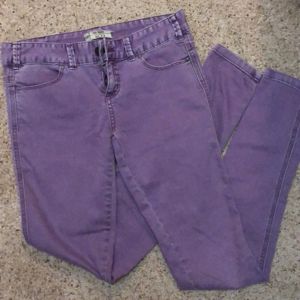 Free people light purple skinny jeans